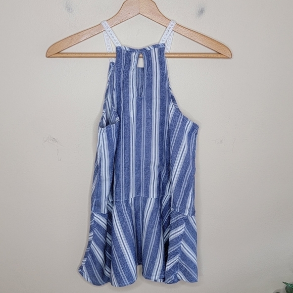 Hollister | Blue & White Striped Peplum Tank Top Size XS - Picture 3 of 5